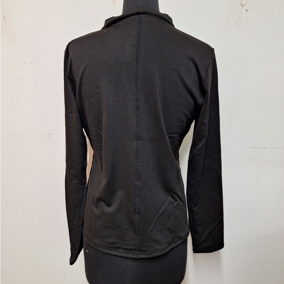 NEW! Shadow Sport Fitted Mock-Neck 1/4Zip Athletic Jacket, Black. Moist Wicking - Picture 3 of 8